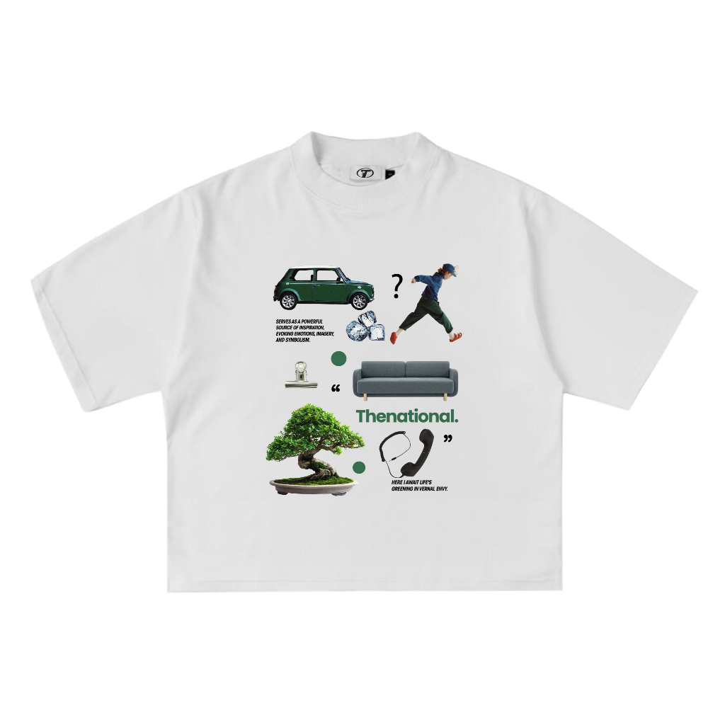 เสื้อยืด Boxy สากล Heavyweight 16s Run สีขาว