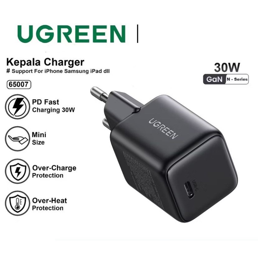 UGREEN - เครื่องชาร์จ BATOK UGREEN USB CR GAN PD 30W / เครื่องชาร์จดัดแปลง Ugreen