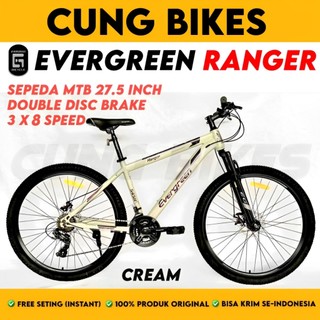 Sepeda gunung MTB 27.5 Inch Evergreen Ranger 545 Double disc brake 24 Speed