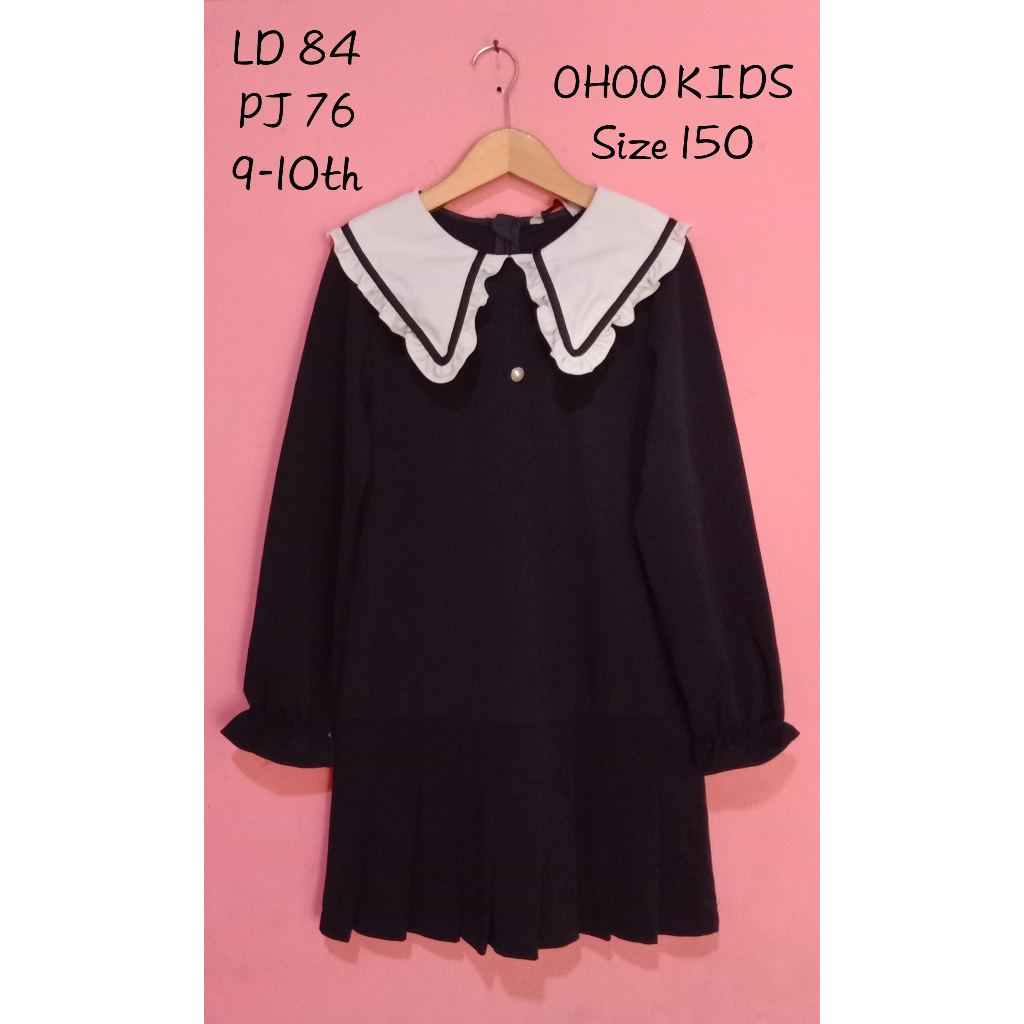 เดรสคอปก -sailor-premium (สีกรมท่า) 9-10th -OGOGIDS-