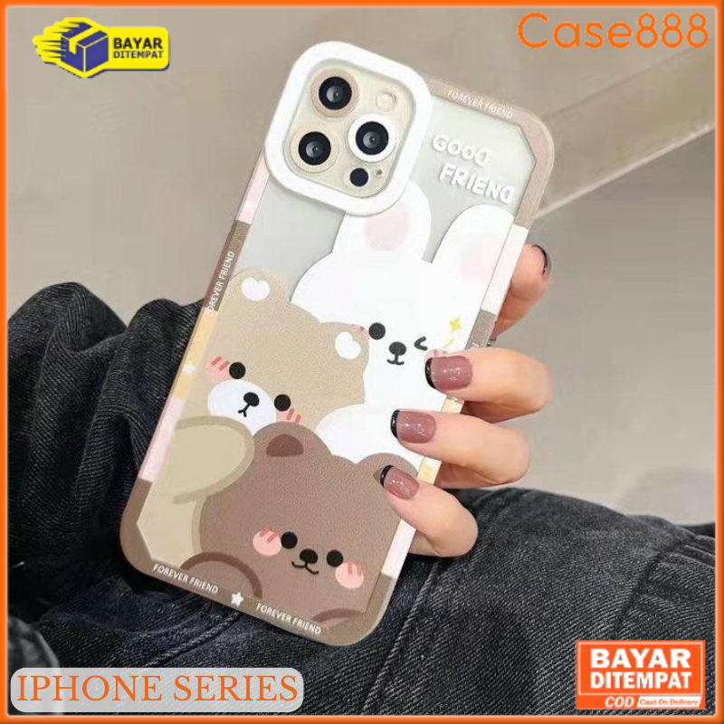 IPhone 7 Plus 8 Plus X Xs XR 11 11 Pro 12 12 Pro Case Character Line Forever Friend Silicon Transpar