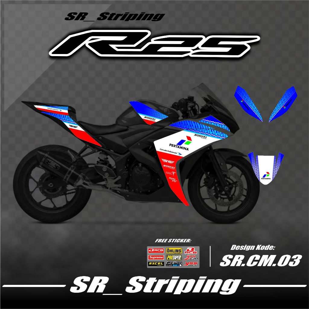 Striping Sticker R25 Variation / สติ๊กเกอร์ R25 Variation R25 - สติ๊กเกอร์ Bonus Mandalika Sponsor S