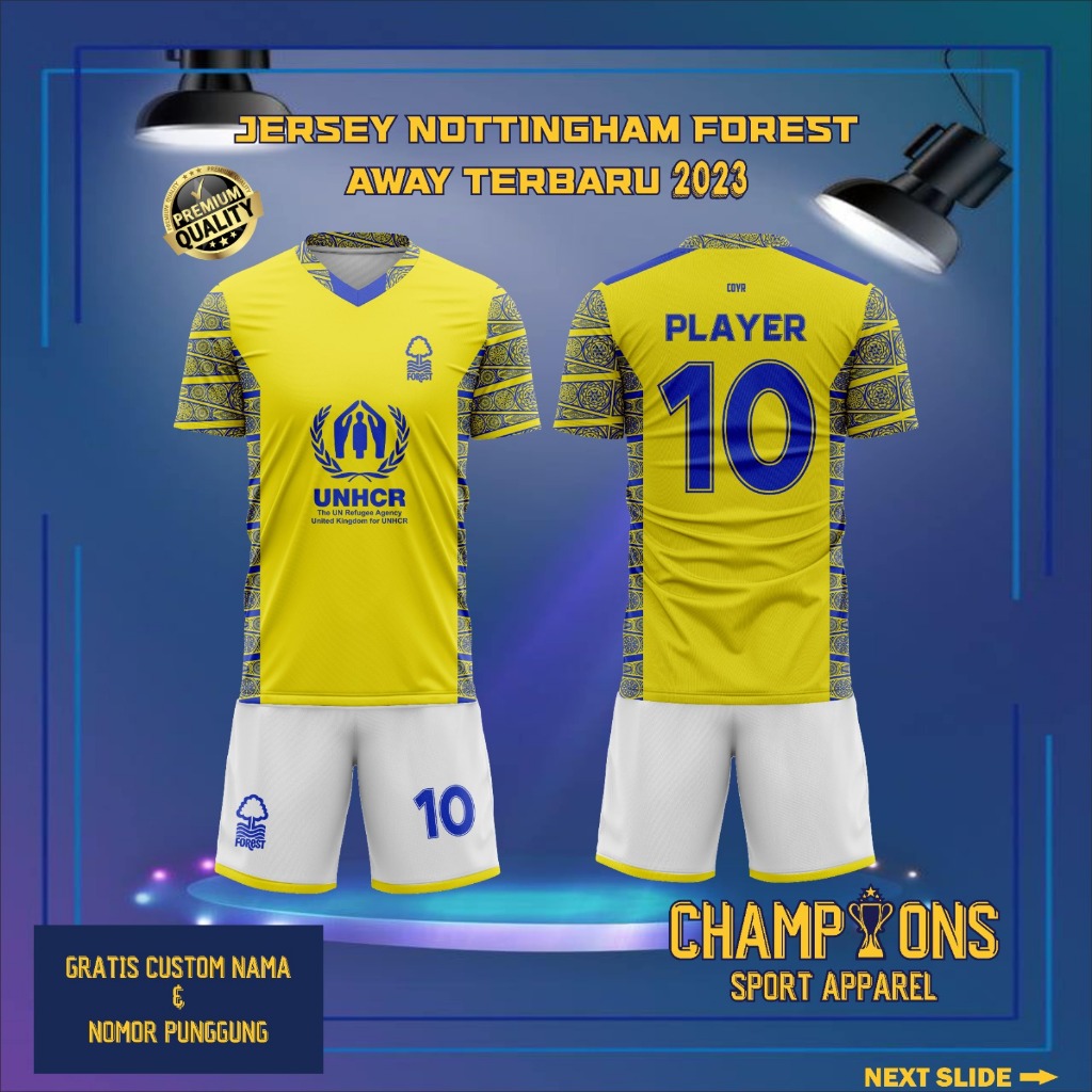 N0TT1NGHAM F0REST AWAY 2023 Jersey พิมพ์เต็ม ชื่อและหมายเลขแบบกําหนดเองฟรีสําหรับผู้ใหญ่และเด็ก