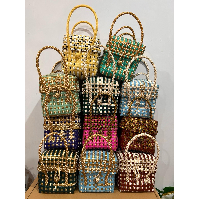 ใหม่ล่าสุด PREMIUM 18cm JALI TUTUM WOVEN BAG!!!!! สุ่มหรือถามสีคอลัมน์แชท