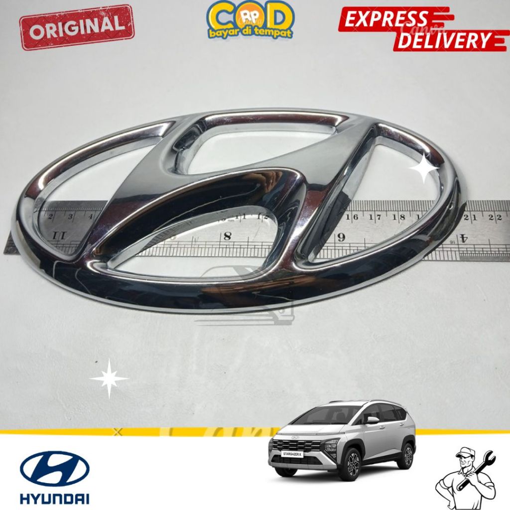 HAYUNDAI UNIVERSAL LOGO EMBLEM LOGO LENGTH 21 CM LEBANG LOGO 10.5 CM