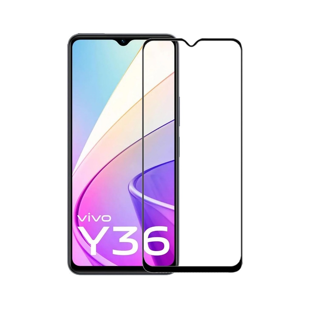 กระจกนิรภัย Vivo Y36 4G Full Cover Color 6D / 9D / 11D - Black List
