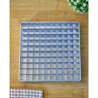 กระทะบราวนี่ 25x25 ซม. พร้อมช่อง 100 ช่อง กระทะบราวนี่คุณภาพพร้อมฉากกั้น