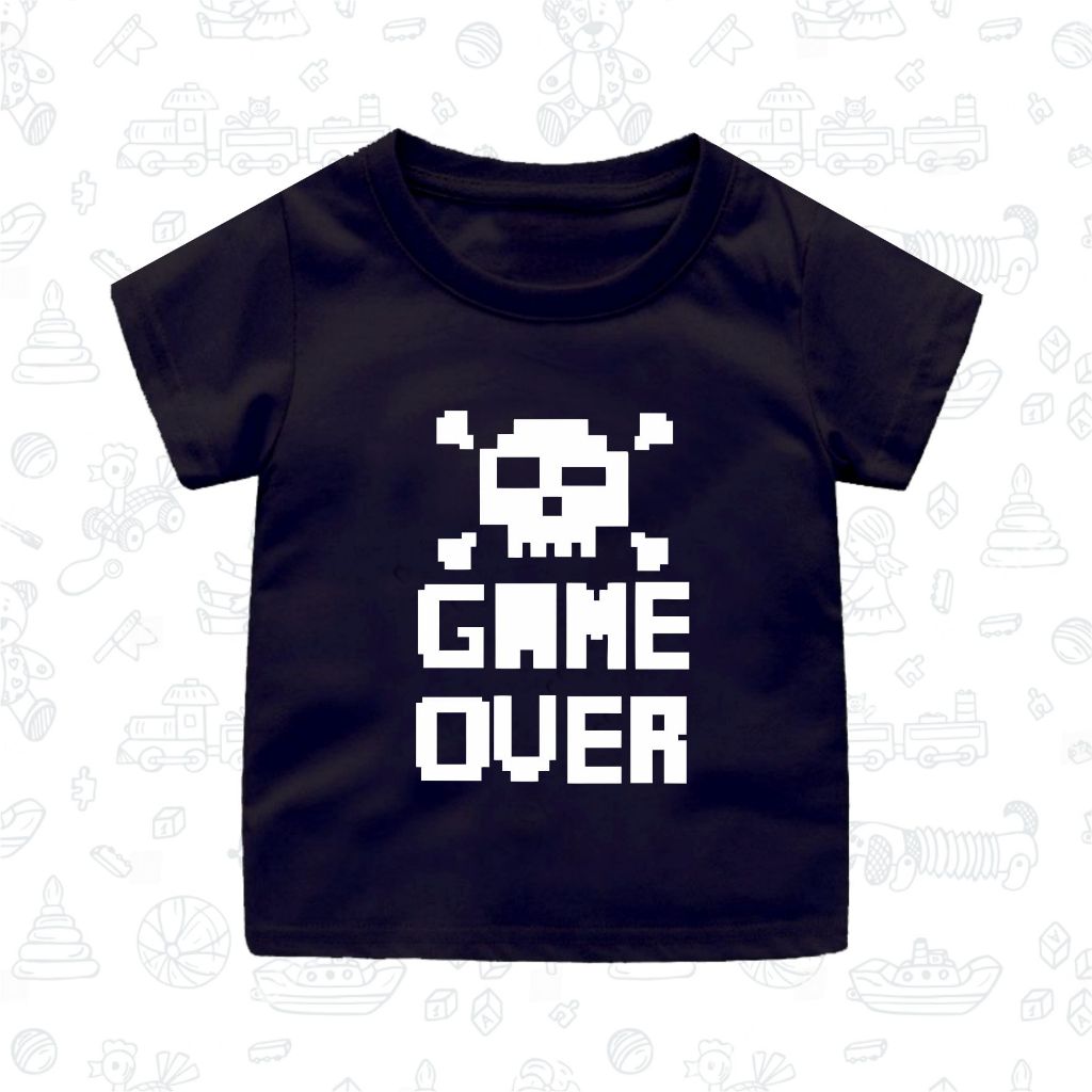 OVER GAME CHILDRENS เสื้อยืด AGES 1 2 3 4 5 6 7 8 9 10 11 12 ปี COTTON CAMBAD 30S MATERIAL