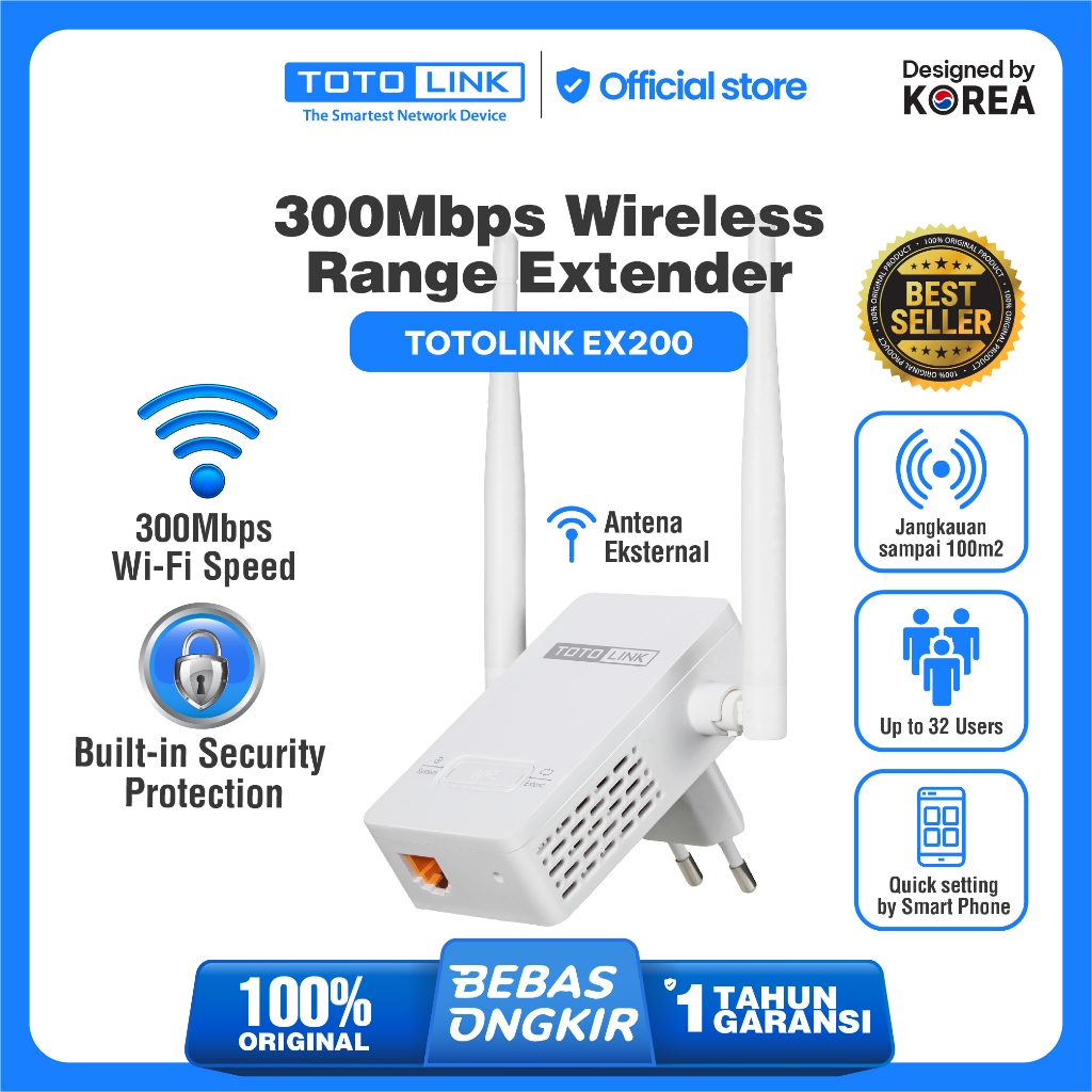 TOTOLINK Wifi Range Extender / Wifi Repeater 300Mbps - ร้านค้าอย่างเป็นทางการของ TOTOLINK