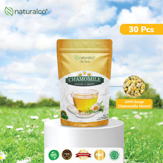 Naturalco Chamomile Tea 30 Pcs | Teh Chamomile Chamomil Kamomil 30 Kantong Teh Untuk Insomnia {Naturalco Tea Series} | Garansi 100% Murni & Alami | Siap Seduh Tinggal Celu