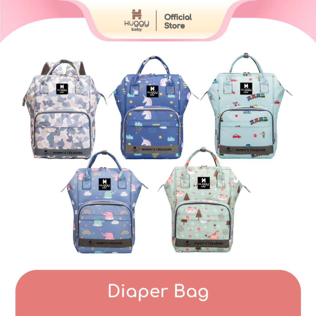 Huggy Baby BAG03 กระเป๋าผ้าอ้อม | กระเป๋าใส่เกียร์สําหรับเด็กทารกมัลติฟังก์ชั่น