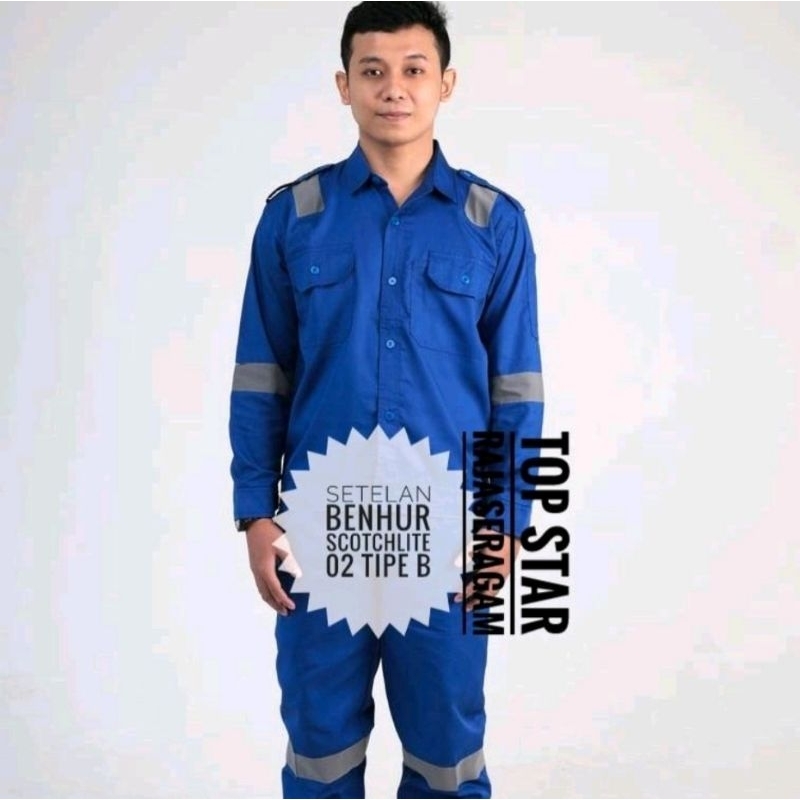 KEMEJA Scotchlite Scotchlight Type B Workshop Technician Werpak Uniform Shirt Set