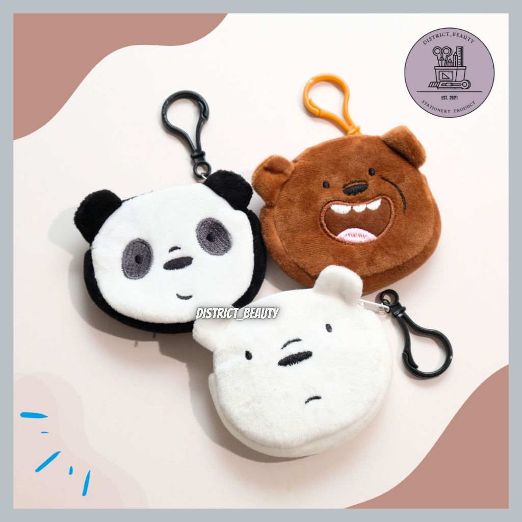 GANTUNGAN WE BARE BEAR COIN WALLET PANDA BEAR COIN POUCH KEYCHAIN POUCH พวงกุญแจ WBB COIN WALLET CUT