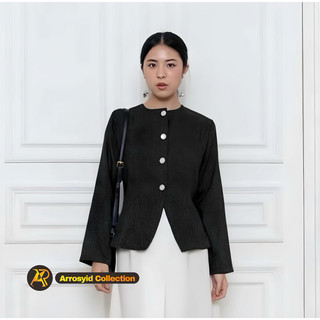 Blazer wanita Korean style bahan semi woll Full kancing / atasan lengan panjang / hijab friendly blouse / atasan kekinian