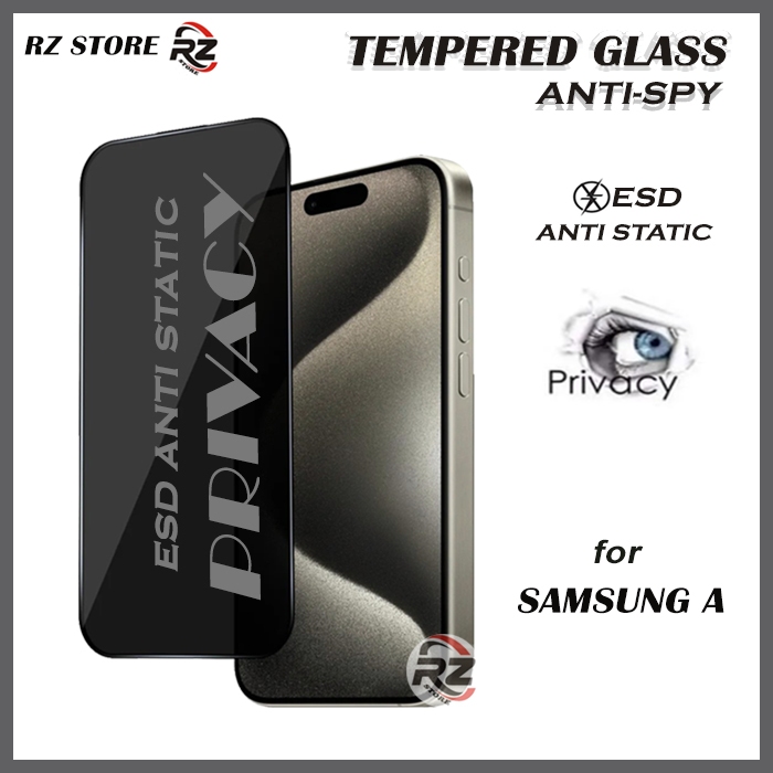 LAYAR TG PRIVACY FULL Glass Anti spy Anti static SAMSUNG A02 A02S A03 A03S A04 A04E A04S CORE A05 A0