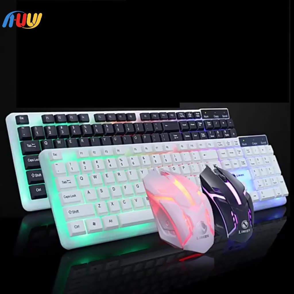 TOMBOL HUW LED Gaming Keyboard K98/K21/K25 กันน้ํา RGB Gaming Keyboard, Combination Mechanical Keybo