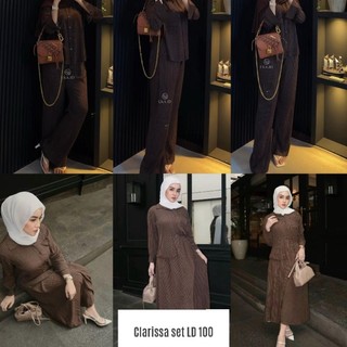 Clarissa Set Ld 100 One Set Rok Dan Celana Kulot Semi Cutbray Rayon Motif Premium Kekinian By Lka.id