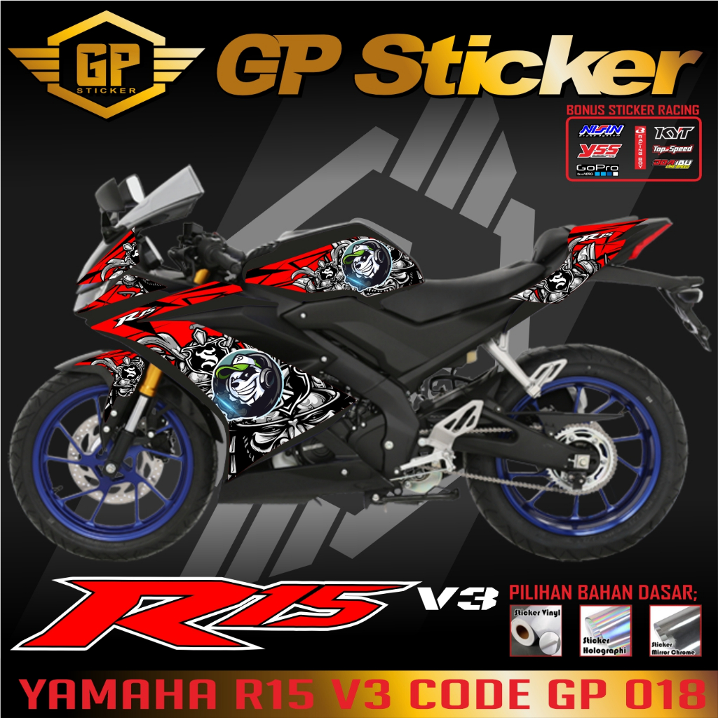 COOL SIMPLE MONTOR STRIPING STICKER YAMAHA R15 V3 - COOL SIMPLE STICKER YAMAHA R15 V3 018
