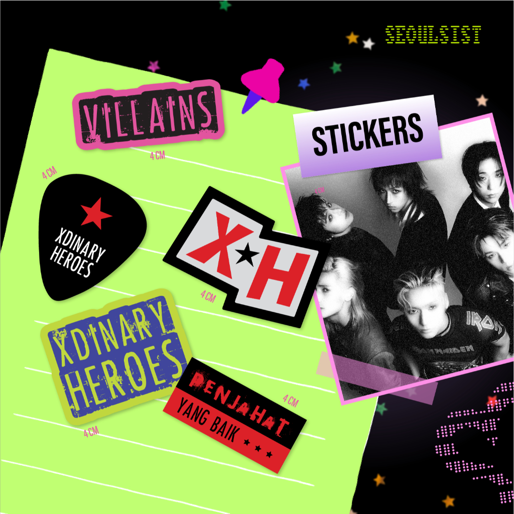 XDinary Heroes สติ๊กเกอร์ไดคัท | Villains - Pick Guitar - XDinary Heroes Blue - XH - Villains