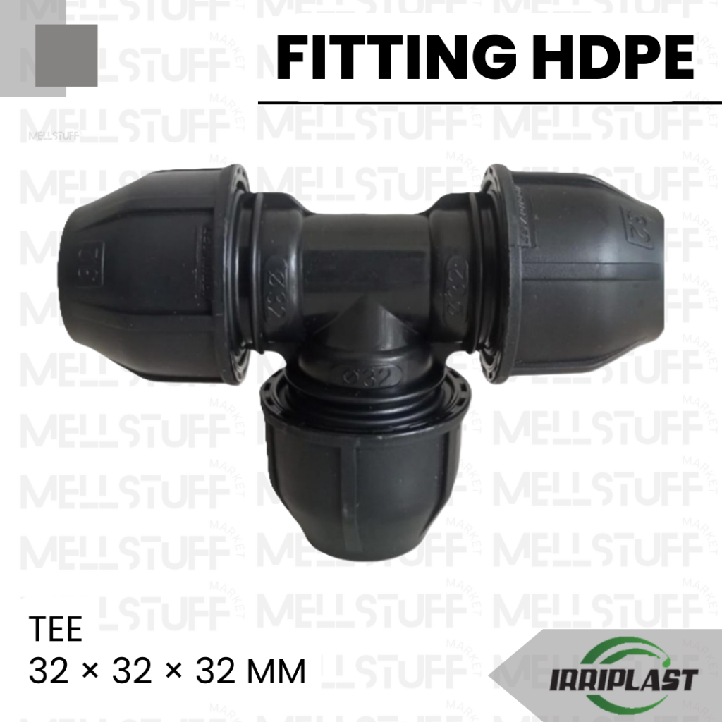 HDPE Equal Tee Fitting ขนาด 32 32 32 MM (1" นิ้ว) การเชื่อมต่อท่อ HDPE คุณภาพสูง
