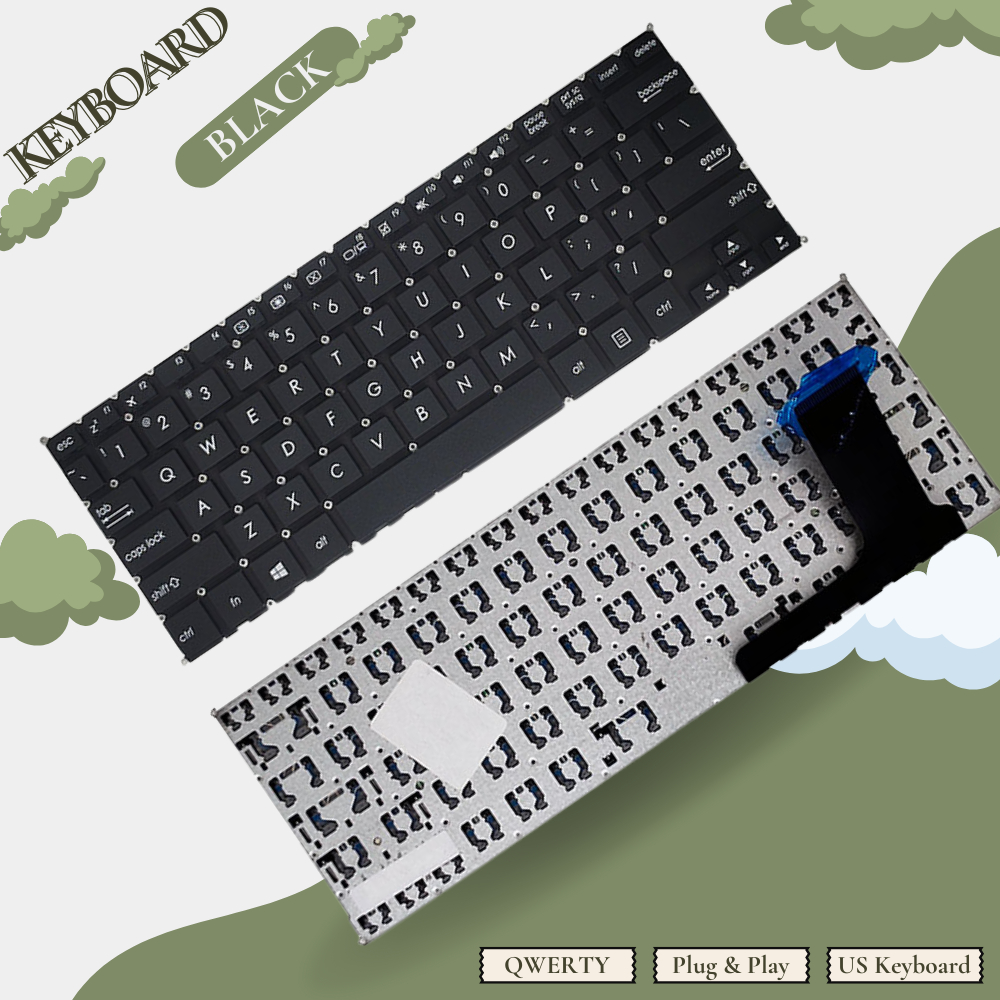 คีย์บอร์ดคุณภาพดีที่สุด Asus E203 E203n E203na E203nah E203m E203ma E203mah สีดํา - รับประกัน