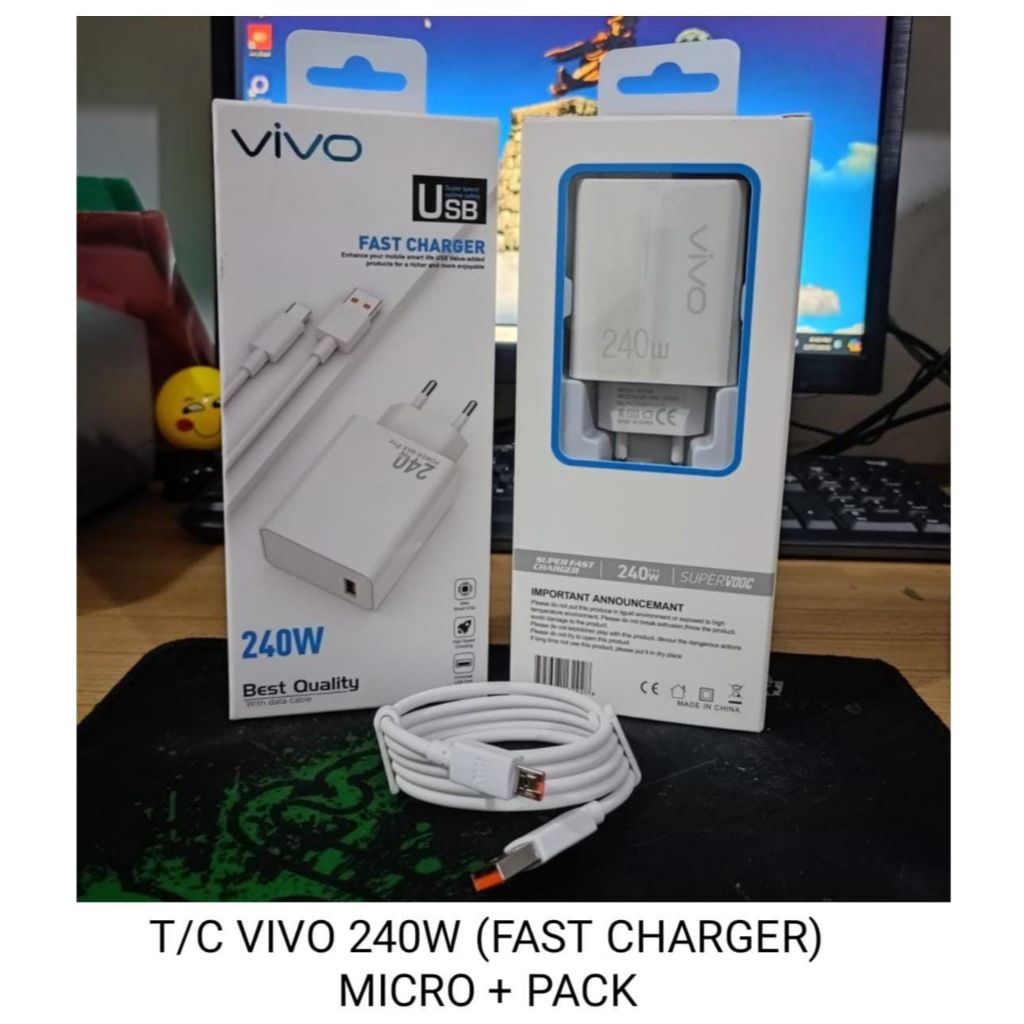 TC TRAVEL CHARGER VIVO (240W FAST CHARGER) MICRO & TYPE C ใหม่