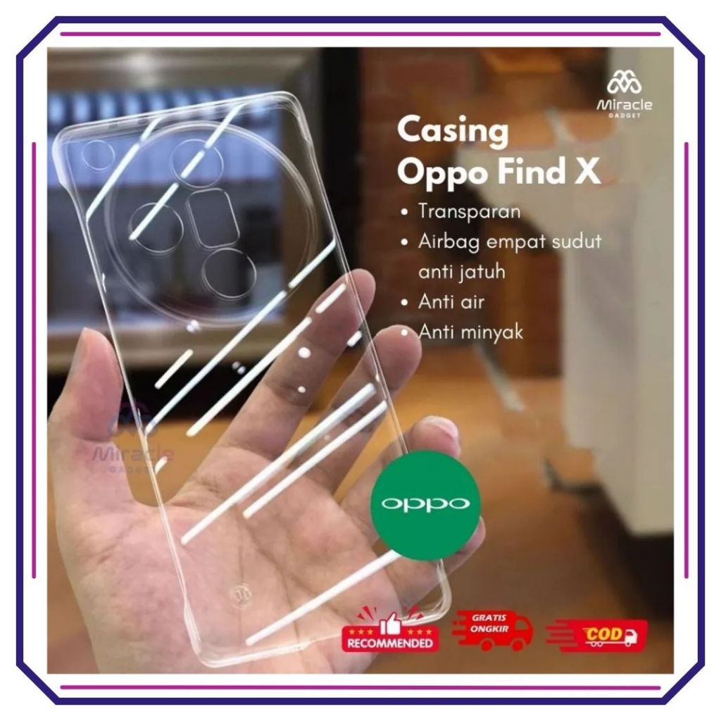 คริสตัลใสกันกระแทก Hard Cover Case OPPO FIND X9 FIND X9 PRO FIND X8 ULTRA X7 FIND X7 ULTRA FEND X6 F