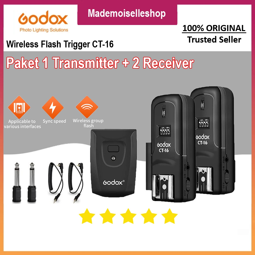 Godox Trigger Universal CT-16 DUAL RECEIVER - Canon - Nikon Sony Fujifilm SK300 SK400 SK600 TT600 TT