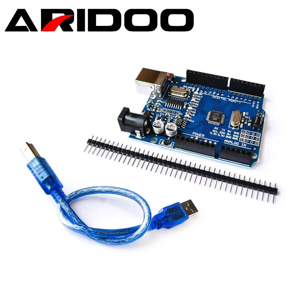 ARIDOO UNO R3 CH340 ATMEGA328P PLUS CABLE และ PIN HEADER COMPATIBLE