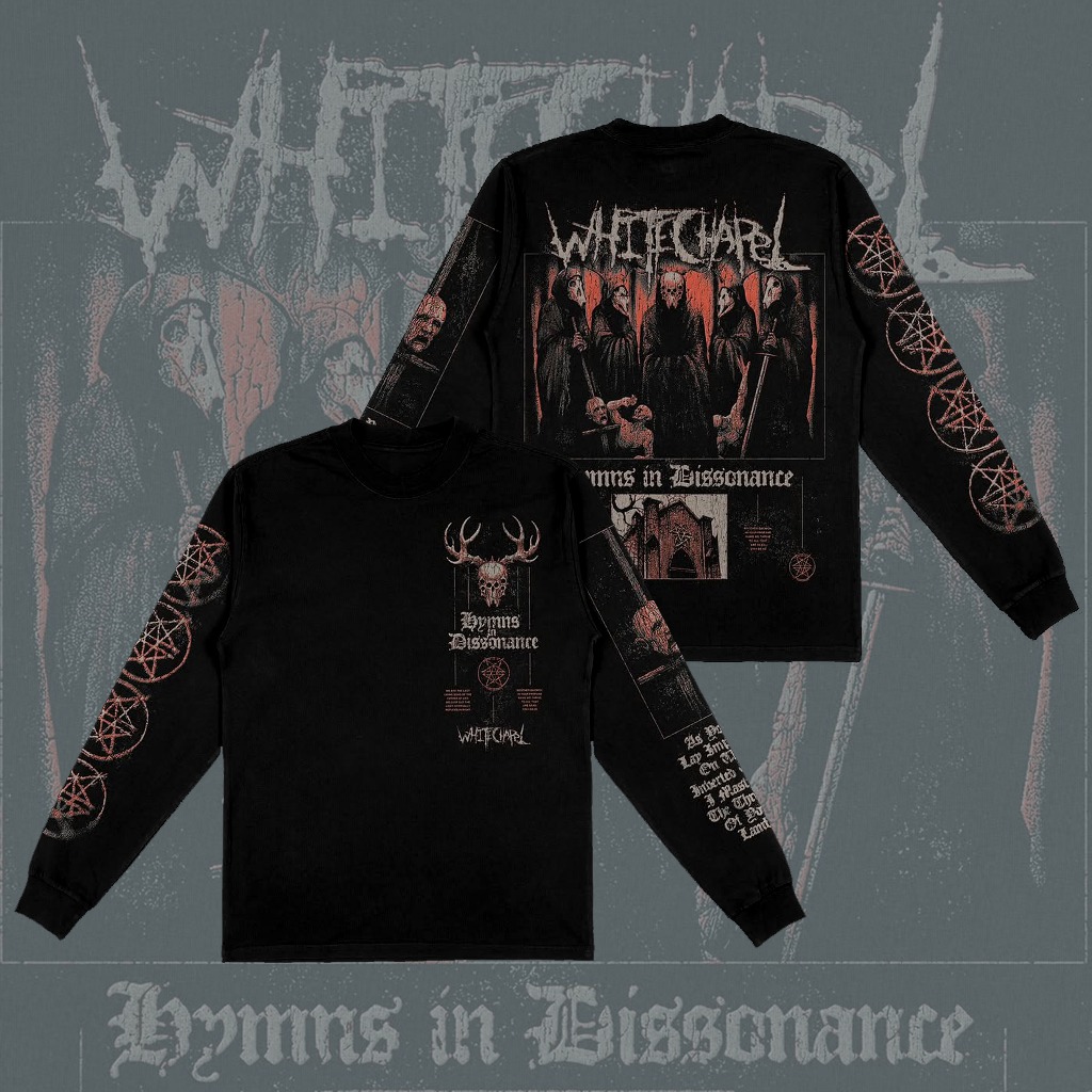 เสื้อยืดเพลง WHITECHAPEL Deathmetal - HYMNS ผ้าฝ้าย 100% COMBED 30s แขนยาวซี่โครง