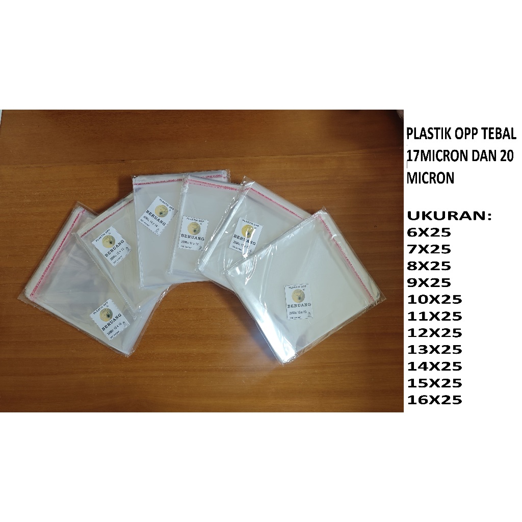 พลาสติก Bear opp ขนาด 6x25, 7x25, 8x25, 9x25, 10x25, 11x25, 12x25, 13x25, 14x25, 15x25, 16x25 บรรจุ 