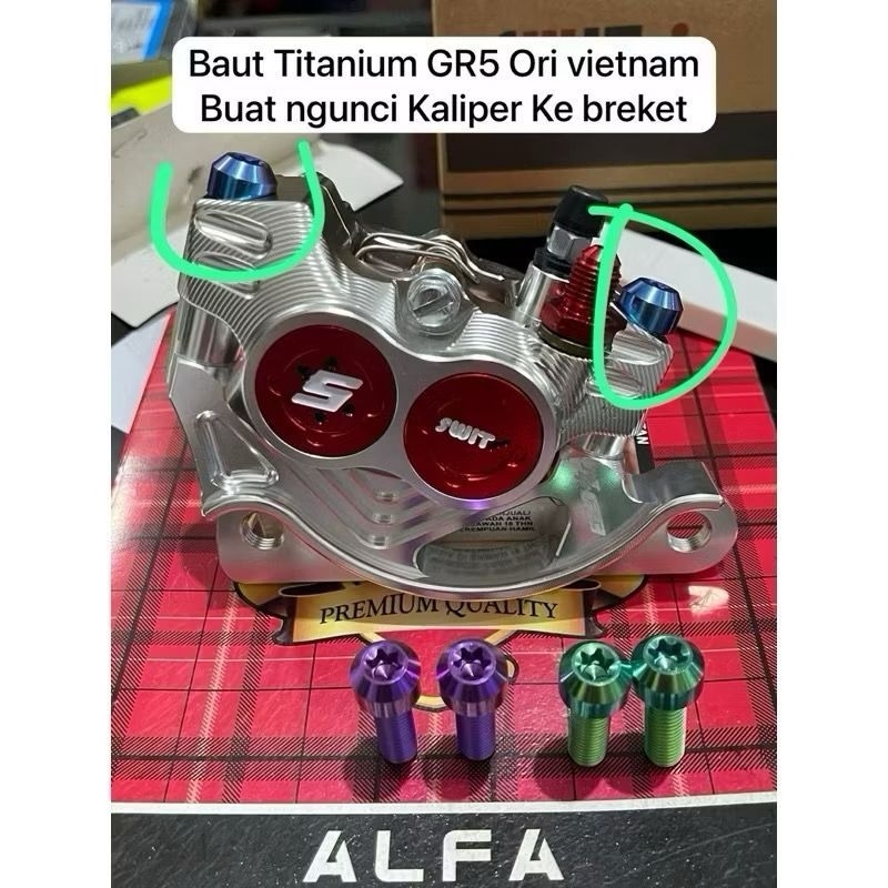 BOLT TITANIUM สําหรับ FORMULA CALIPERS 4P JRP SWITS 2 PC TITANIUM BOLT