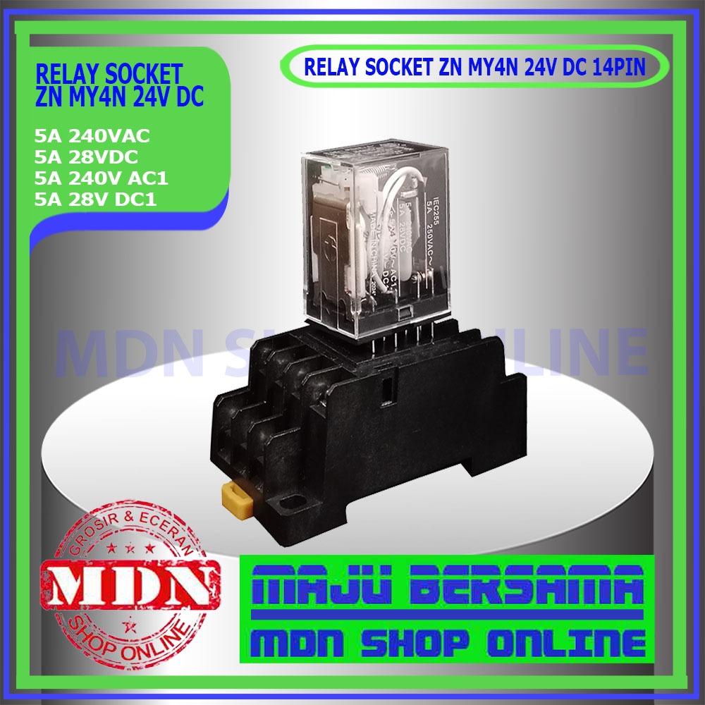 เต้ารับรีเลย์ ZN MY4N 24V DC 14PIN