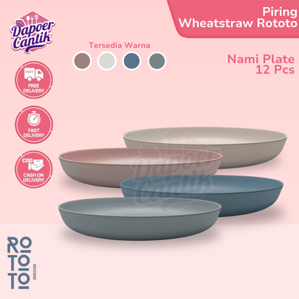Rototo Nami จานฟาง Wheatstraw Plate Elegant Snack Food Candy Snack Cake Eid Christmas Chinese New Ye