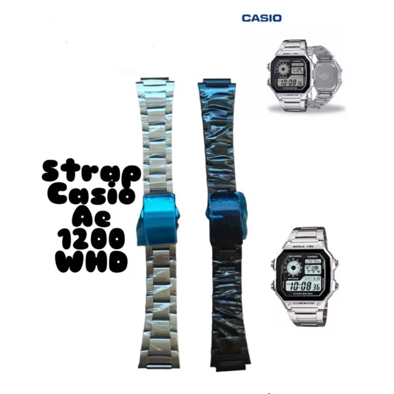 สายนาฬิกาสําหรับ CASIO AE1200 WHD CASIO AE-1200 WHD STAINLESS SUITABLE และ FIT สามารถใช้งานได้