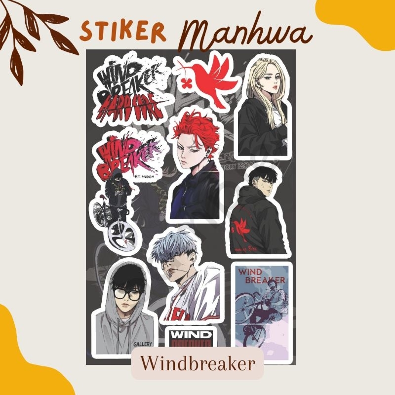 Manhwa A6 Windbreaker สติ๊กเกอร์กันน้ํา อนิเมะเกาหลี มังงะ Jay Jo Miu Shelly Scott Sticker