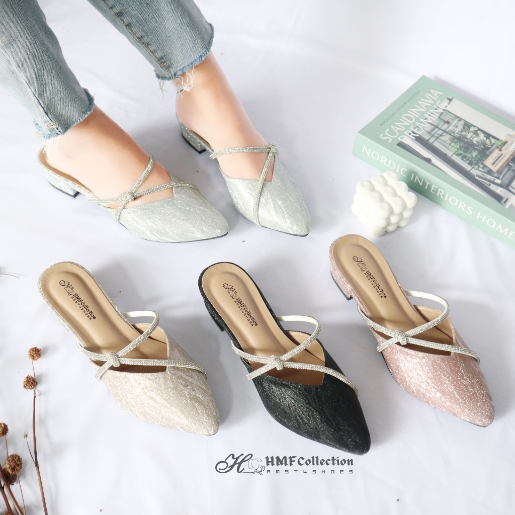 HMF Yarima รองเท้าล่อกลิตเตอร์ผู้หญิง 3 ซม. MT44