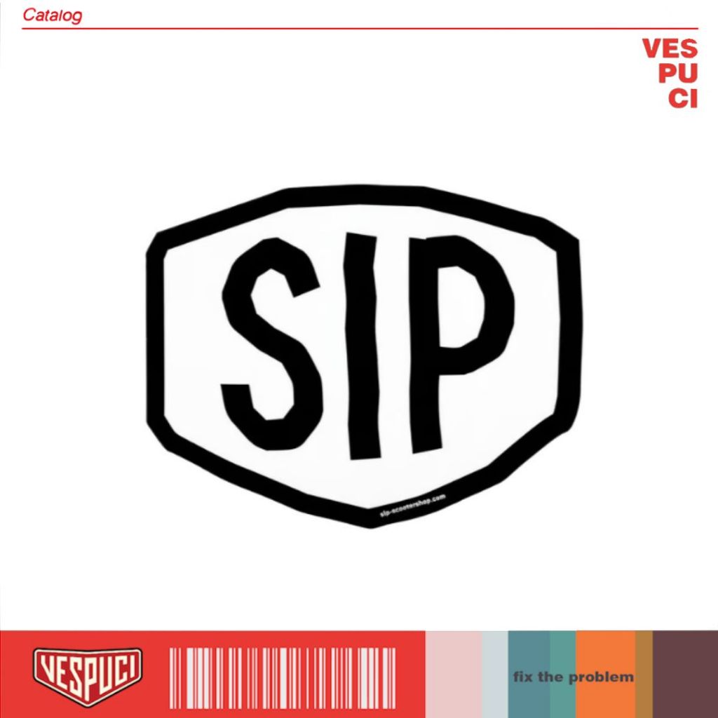 SIP 30 ปี 4 Corner Logo White Couple On Scooter Sticker