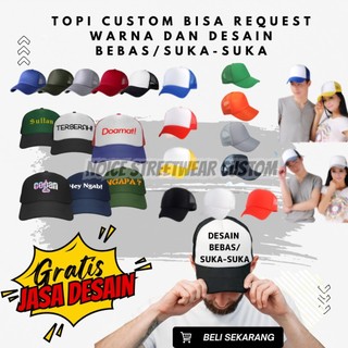 TOPI TRUCKER JARING CUSTOM DEWASA & ANAK SABLON DTF (BISA REQUEST TULISAN & LOGO SUKA SUKA)