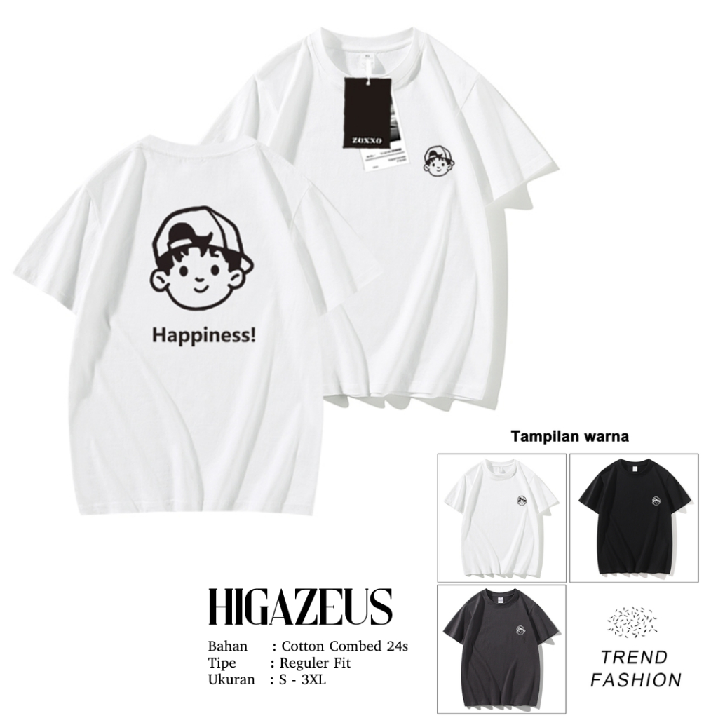 HIGAZEUS Funny Collection แขนสั้น Cotton Combed 24s Happiness T68
