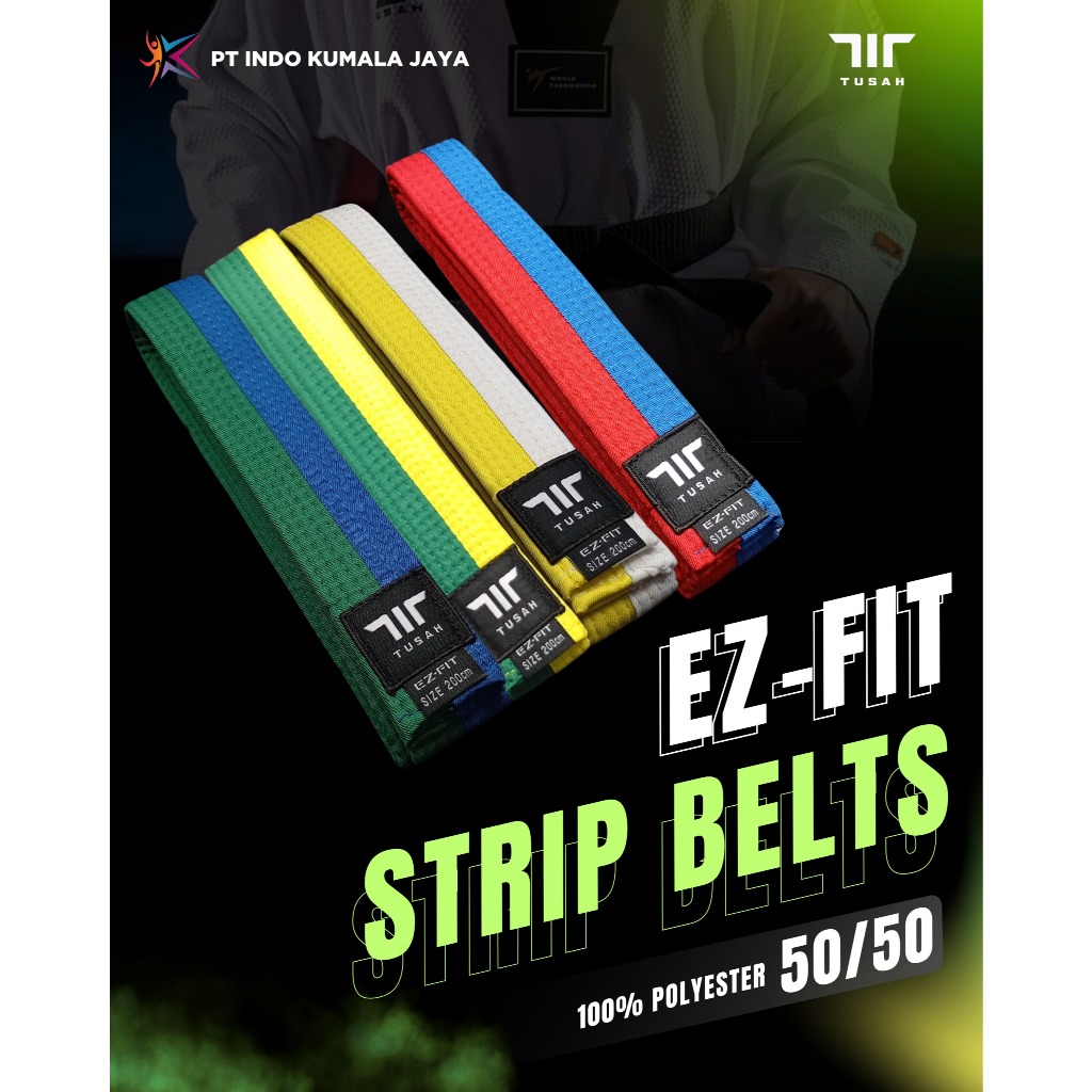 TUSAH - EZ-Fit 50/50 เข็มขัดลาย เข็มขัดเทควันโด 2 สี