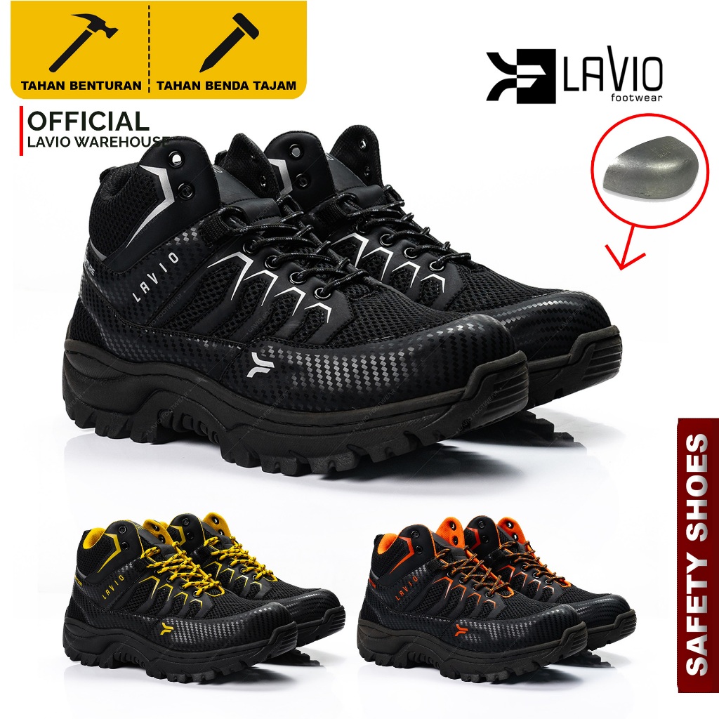 Lavio รองเท้าเซฟตี้ผู้ชายหัวเหล็กสูงป้องกันคุณภาพพรีเมี่ยม Asahi Booster อารมณ์เดินป่ารองเท้ากลางแจ้