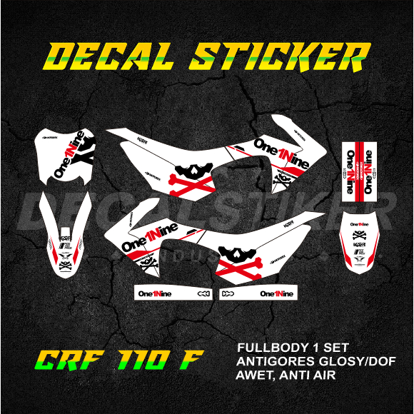 STABILO MERAH HIJAU UNGU DECAL STICKER CRF 110 FULLBODY (018) DECAL STICKER MINIMOTO 110F F MINITRAI