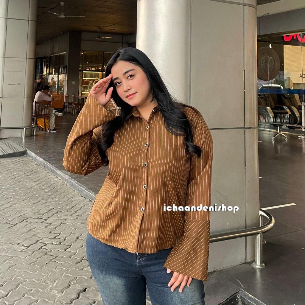 KEMEJA ICH - Clody เสื้อเชิ้ตเข้ารูปเสื้อเชิ้ตลายทางเสื้อเชิ้ตทํางานผู้หญิงชั้นนํา