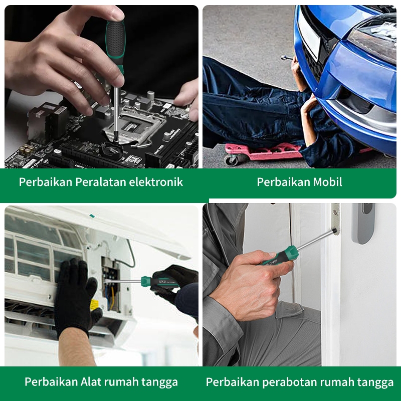 ID ISSKU SCREWDRIVER SET 2PCS PLUS MINUS/CREW DRIVER SET 2PCS MAGNETIC TIP SCREWDRIVER SET CR-V