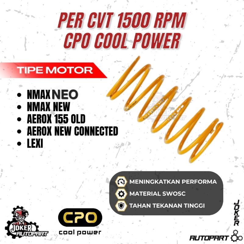 CVT ฤดูใบไม้ผลิ CPO Nmax 155 Aerox เก่าใหม่เชื่อมต่อ Nmax Neo Lexi 125 LX155 CVT ฤดูใบไม้ผลิ 1500 RP