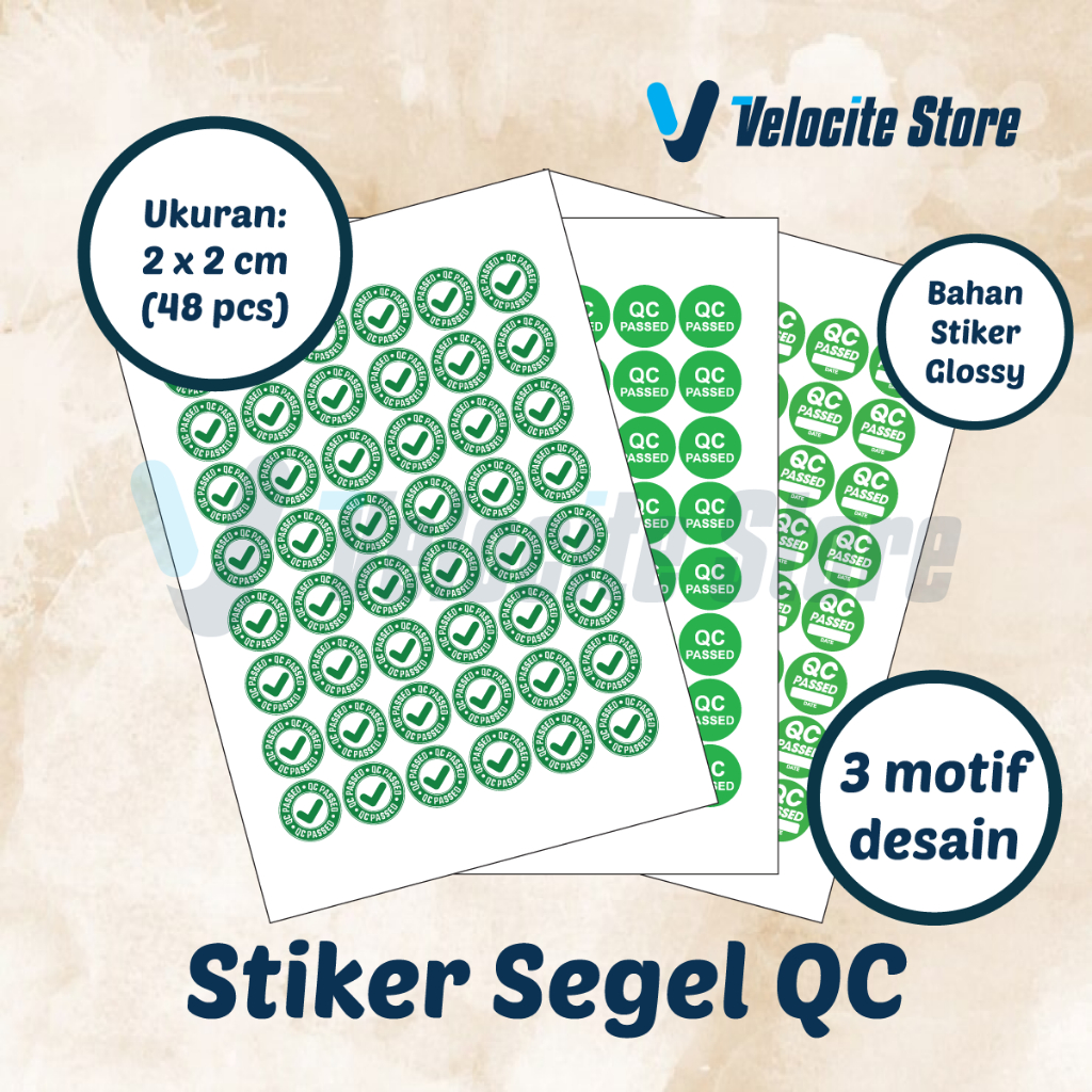 สติ๊กเกอร์ QC CHECKED, สติ๊กเกอร์ QC PASSED, ฉลากควบคุมคุณภาพ, สติ๊กเกอร์ทําขนมปัง (48 ชิ้น)