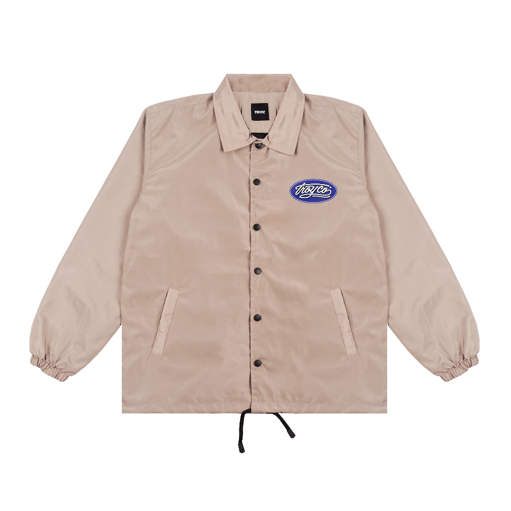Troy Company Coach Jacket Owalny Khaki - Khaki Brown Windbreaker Jacket WN 3131