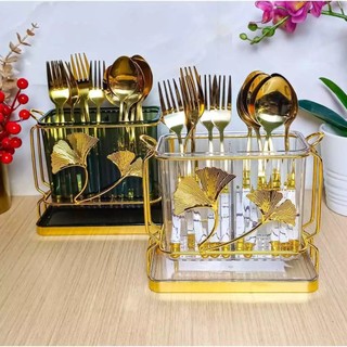 Tempat Sendok Garpu Ginkgo Spoon Holder Perlengkapan Dapur Ruang Makan