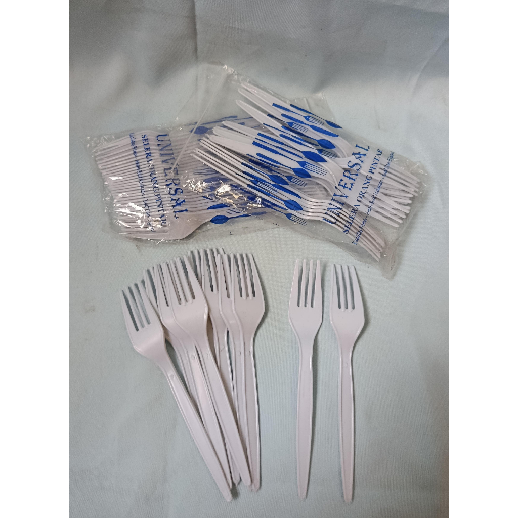 UNIVERSAL EATING FORK/PLASTIC EATING FORK/MILK WHITE EATING FORK CONTENTTS 25 ชิ้น